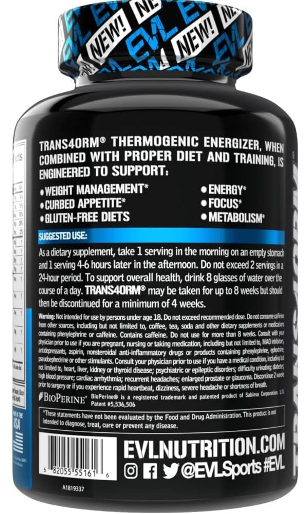 EVL Trans4orm, Energized Weight Loss Support