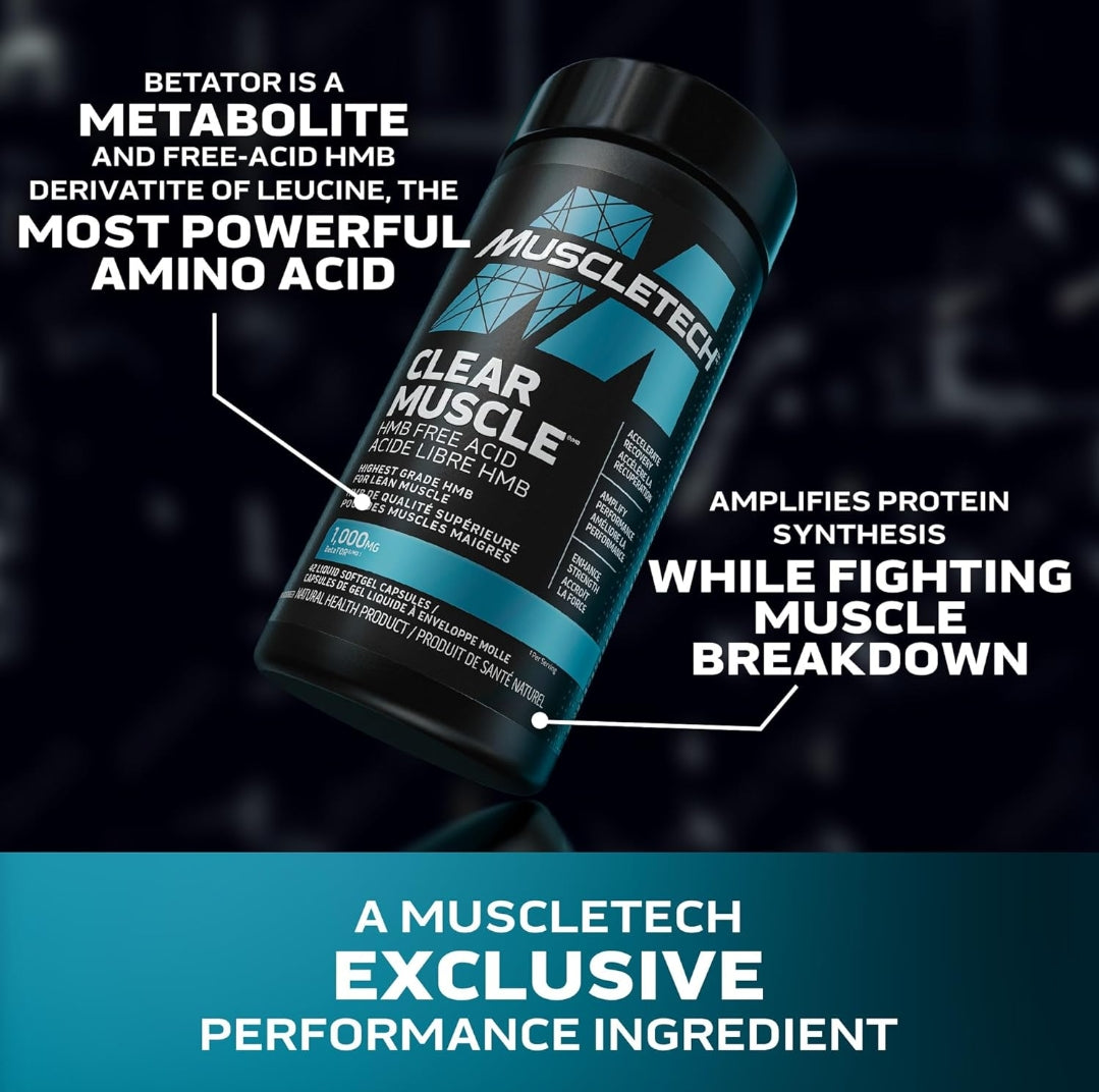 Muscletech Clear Muscle, HMB Free Acid Liquid Softgels