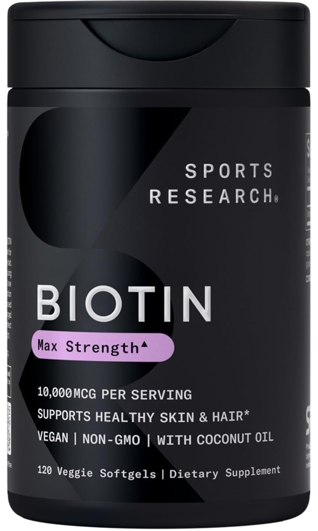Sports Research Biotin, Max Strength, 10,000 mcg