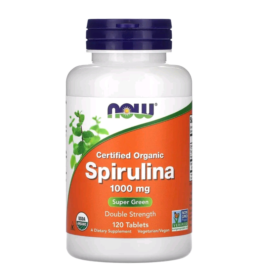 Now foods Certified Organic Spirulina, Double Strength, 1,000 mg