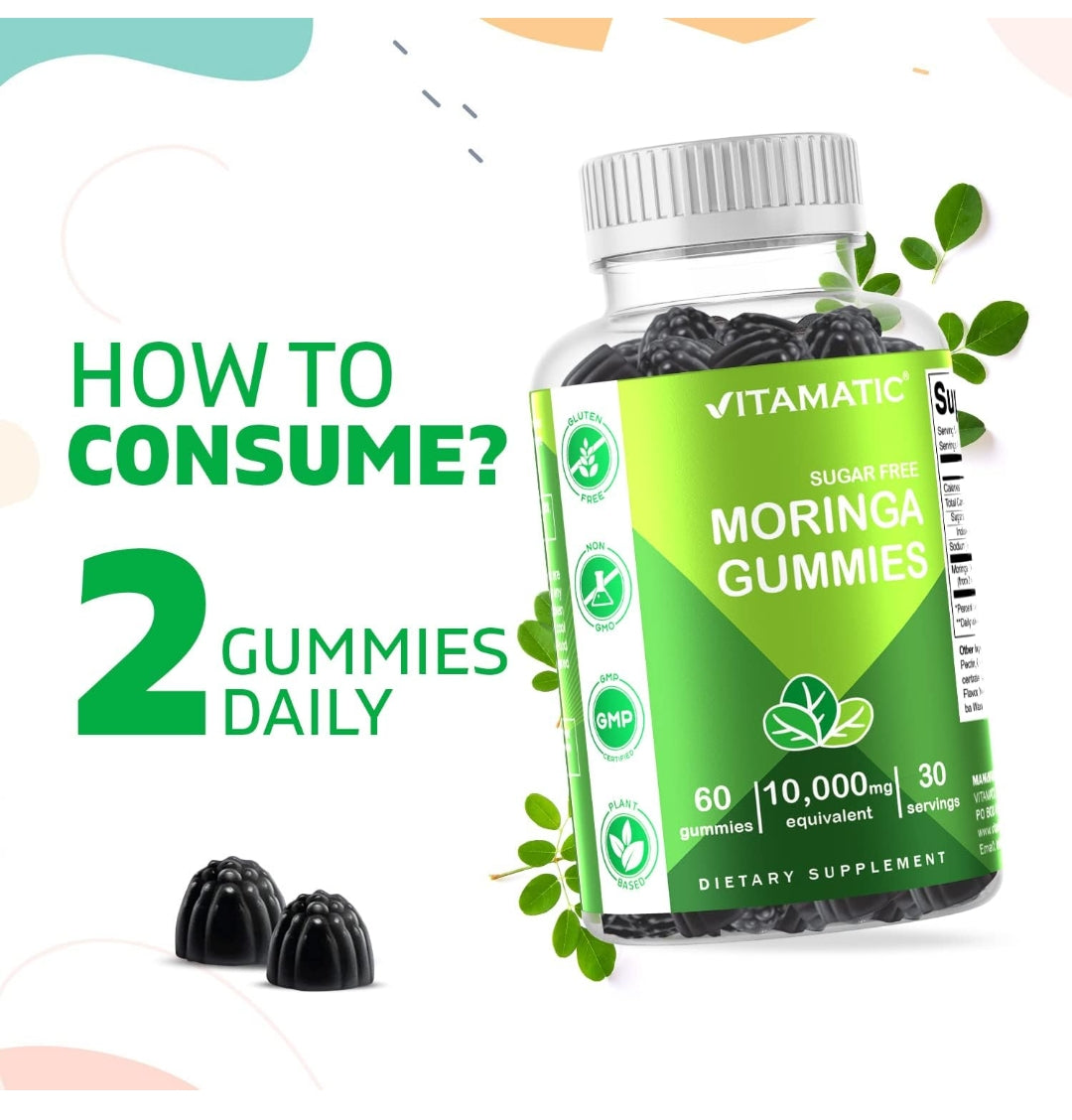 VITAMATIC Moringa Gummies (Sugar Free)1000mg