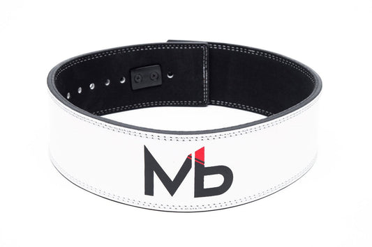 MAXbarbell Essentials - Lever powerlifting belt - White