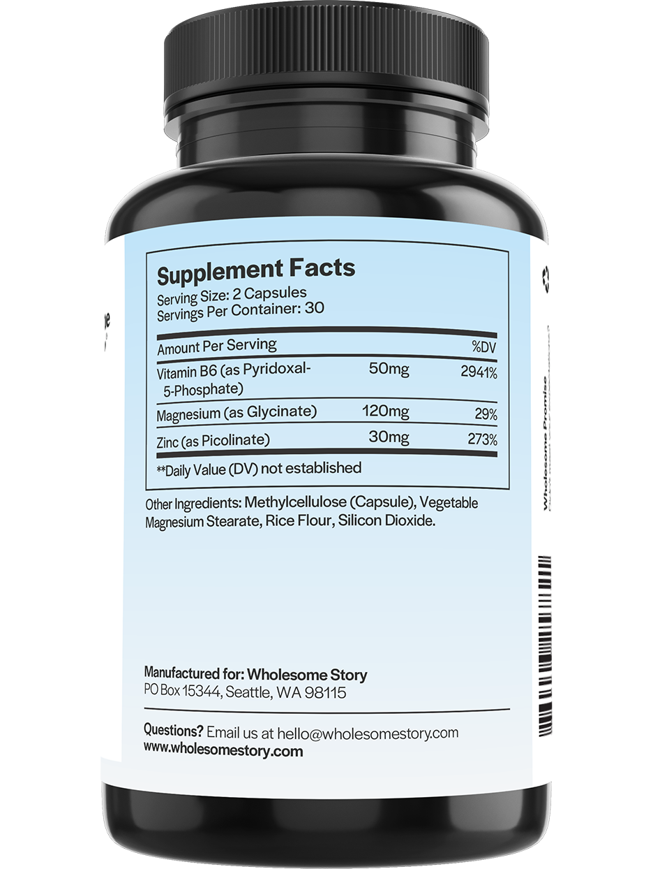 Magnesium Glycinate, Vitamin B6, Zinc Picolinate