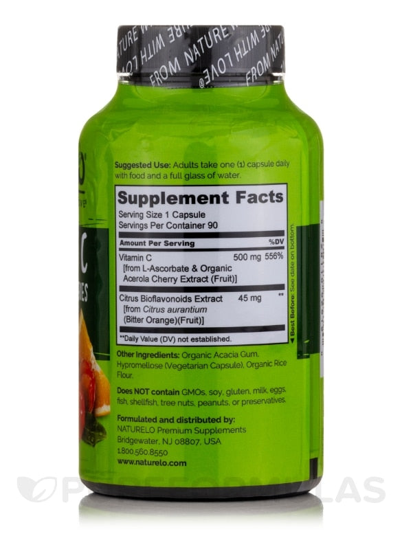 Naturelo Vitamin C with Acerola Cherries Plus Citrus Bioflavonoids