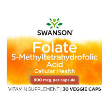 Swanson Folate, 5-Methyltetrahydrofolic Acid, 800 mcg Capsules