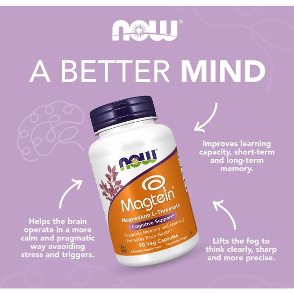 Now foods Magtein, Magnesium L-Threonate, Veg Capsules
