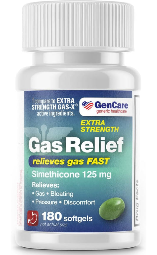 GenCare -Extra Strength Gas Relief Simethicone 125mg Softgels