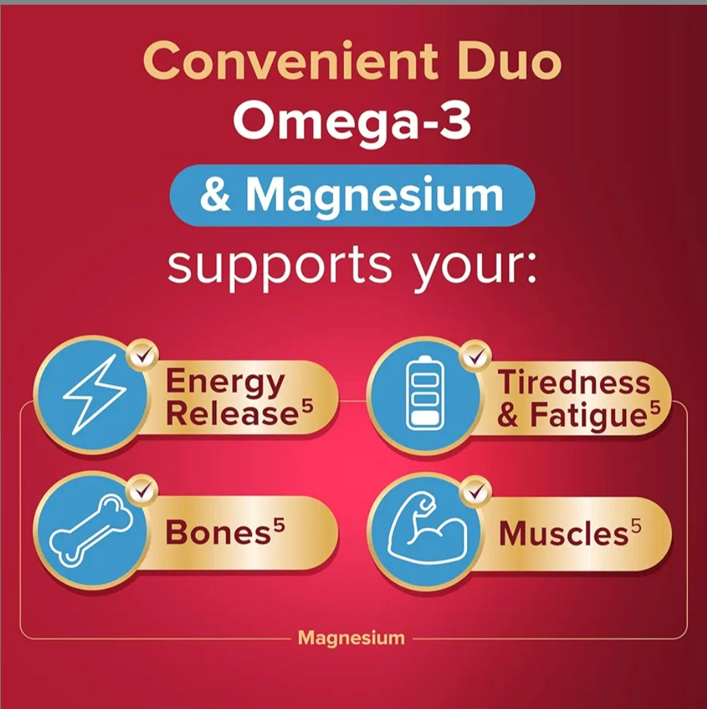 Seven Seas Omega-3 Fish Oil and Magnesium, Omega-3 Plus Vitamin D for Whole Body