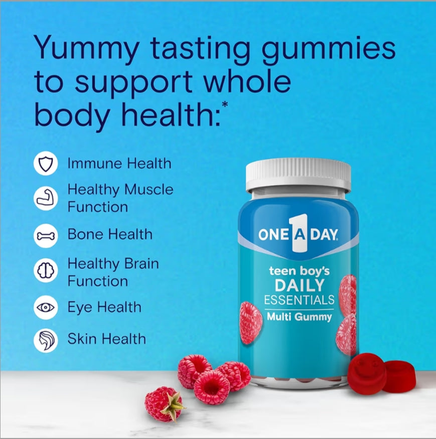 One A Day Teen Boy’s Daily Essentials Multivitamin Gummies