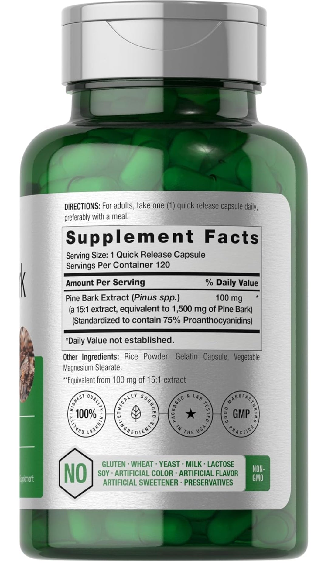 Horbäach Pine Bark Extract Capsules | 1500mg