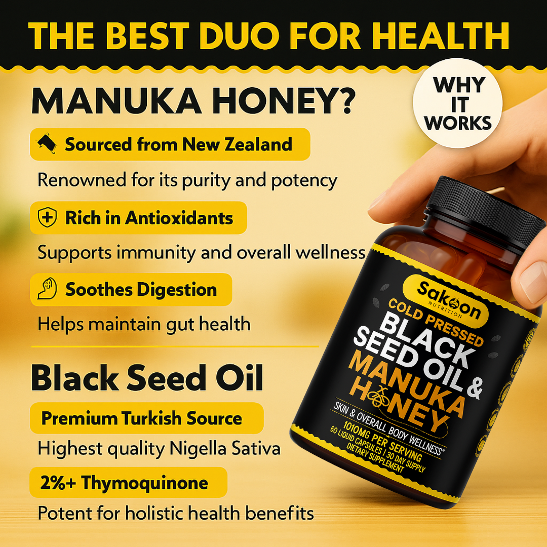 Sakoon Black Seed Oil & Manuka Honey Capsules