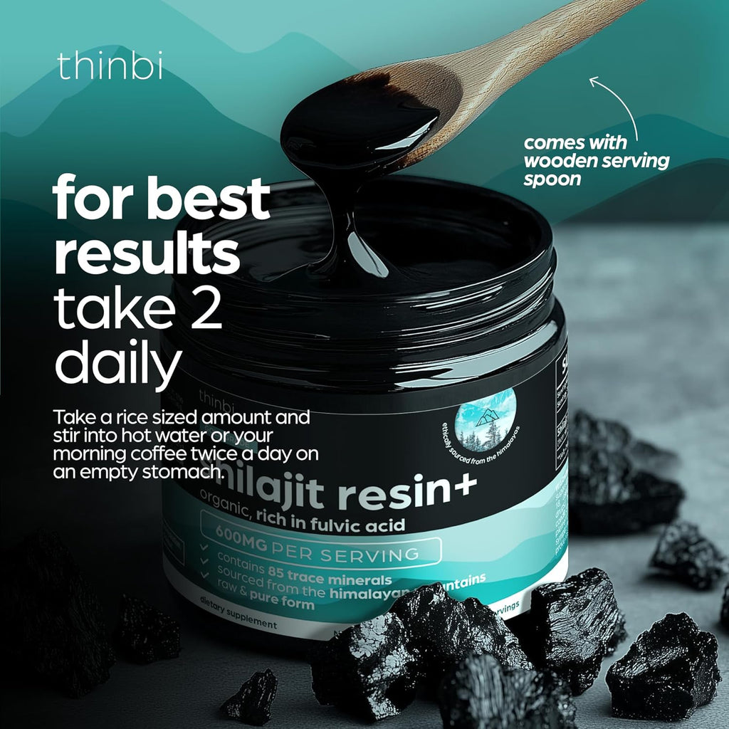 Thinbi Shilajit Resin Extra Strength – Pure Himalayan Shilajit for Men & Women