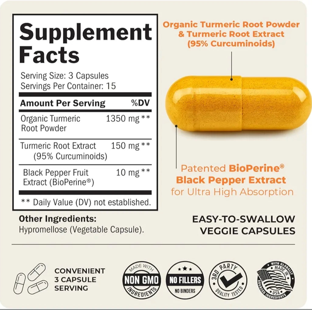 Bio Schwartz Tumeric Curcumin W/ Bioperine