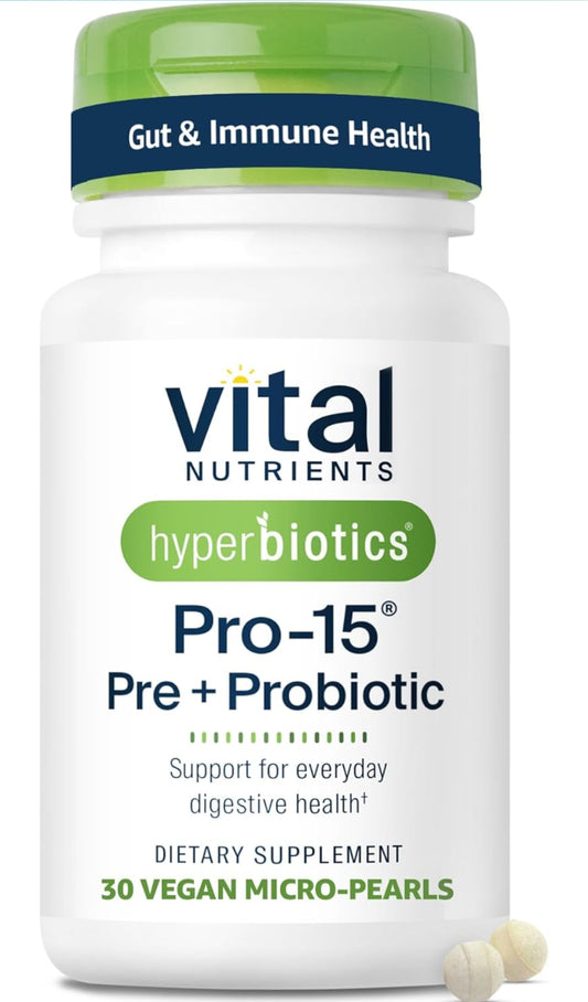 Hyperbiotics Vital Nutrients Pro-15 Prebiotics and Probiotics for Women / Men