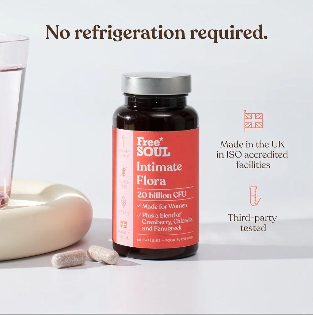 Intimate Flora for Women | 20 Billion CFU Fortified with 15,000mg Cranberry, Fenugreek & Chlorella