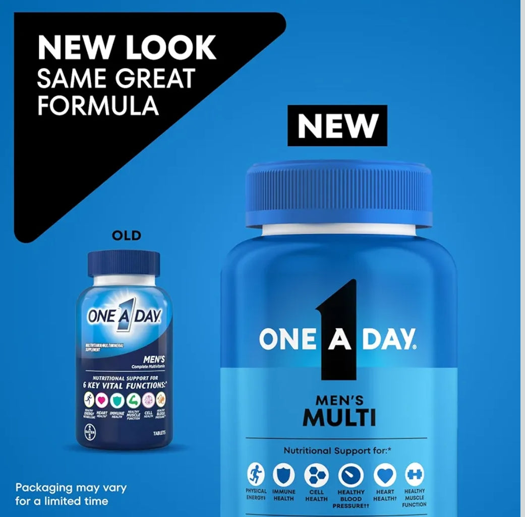 One A Day Multivitamin for Men - Daily Mens Multivitamins with Vitamin D, Zinc, Folic Acid, and B Vitamins