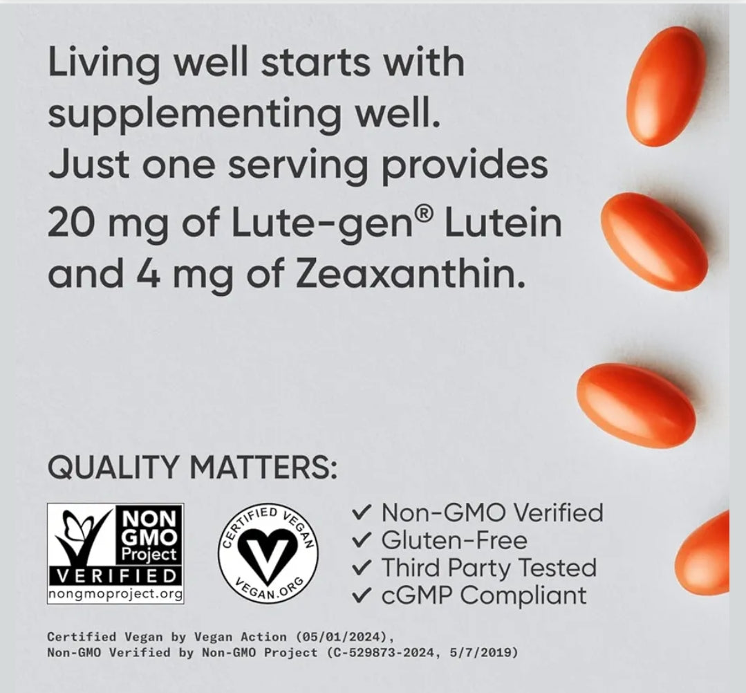 Sports Research® Lutein and Zeaxanthin Capsules | Eye Health Support Supplement