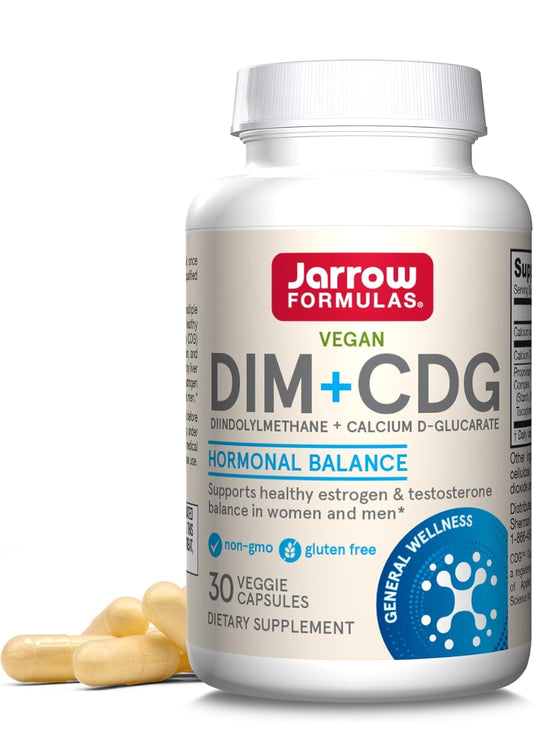 Jarrow Formulas® DIM + CDG, Dietary Supplement, Liver Detox Support for Healthy Hormone Regulation