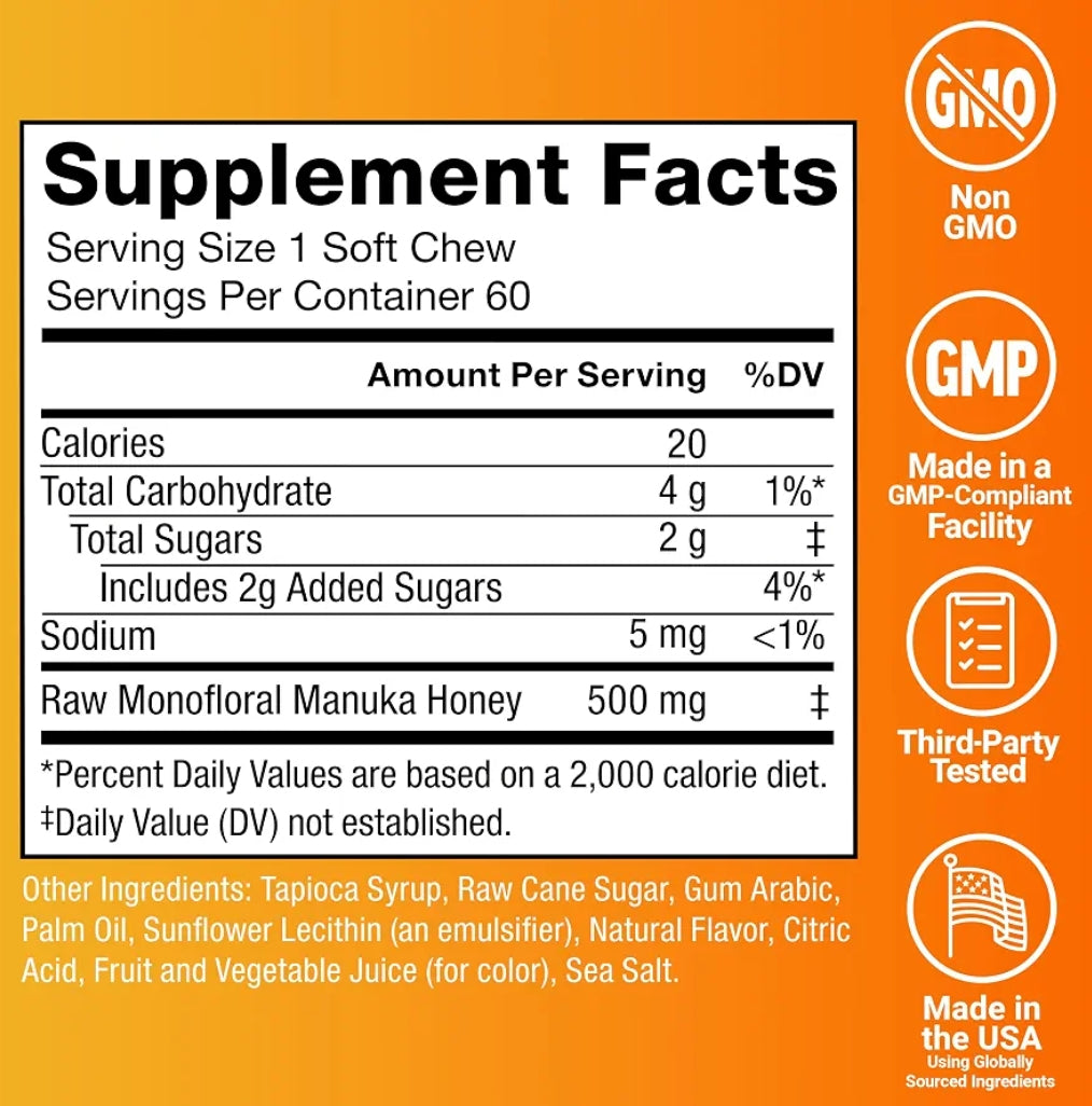 Force Factor Royal Manuka Honey |Pure New Zealand Manuka