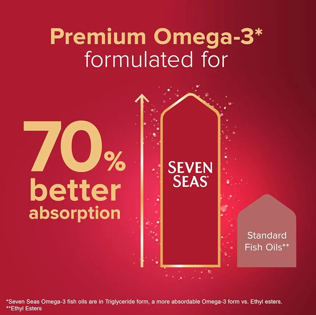 Seven Seas Omega-3 Fish Oil and Magnesium, Omega-3 Plus Vitamin D for Whole Body