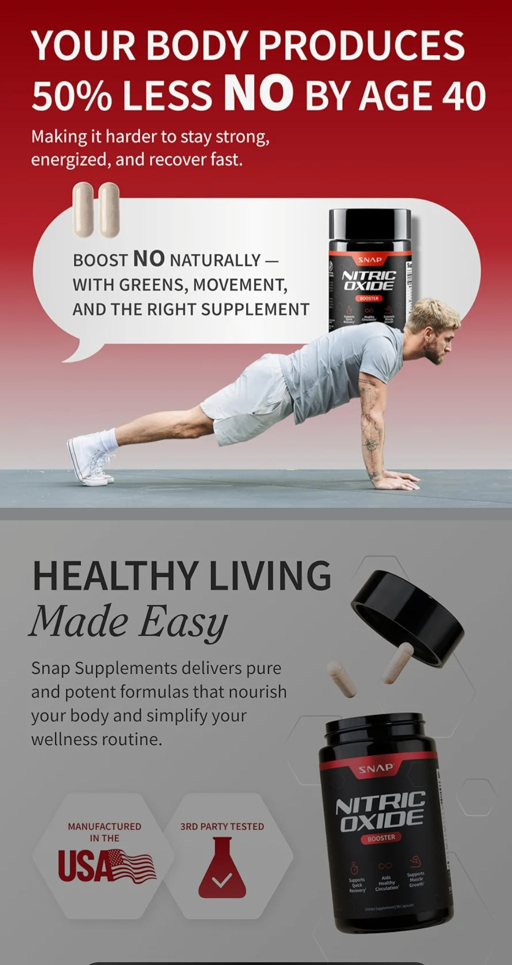Snap Supplements Nitric Oxide w/ L-Arginine