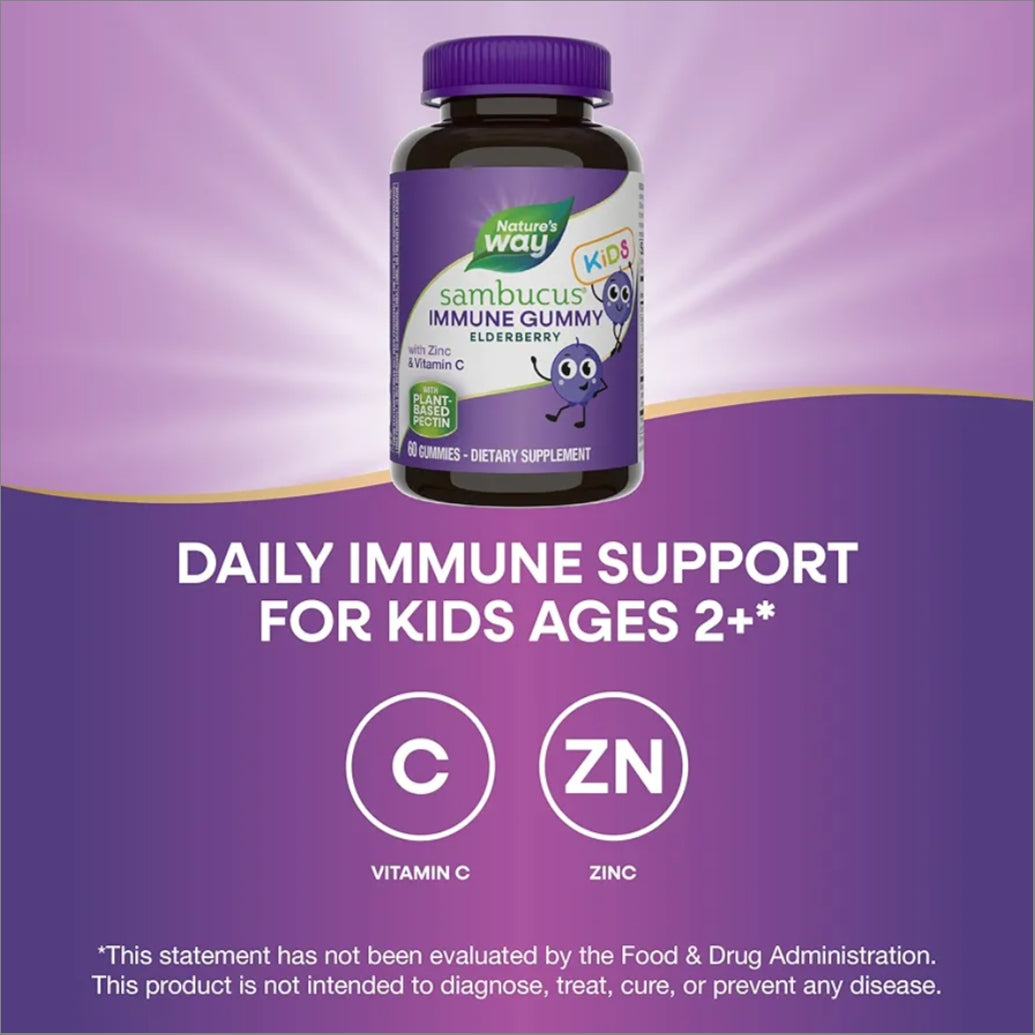 Nature's Way Sambucus Elderberry Immune Gummies for Kids