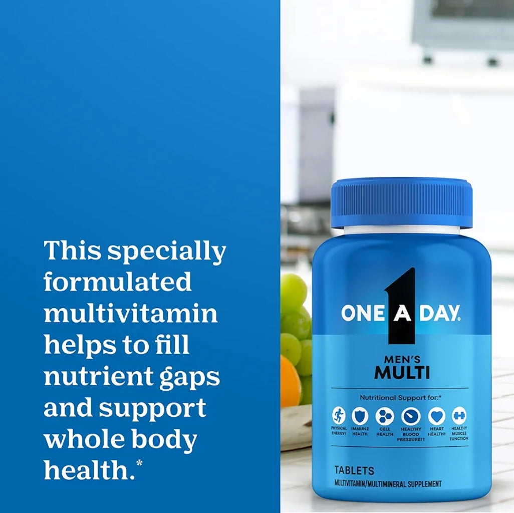 One A Day Multivitamin for Men - Daily Mens Multivitamins with Vitamin D, Zinc, Folic Acid, and B Vitamins