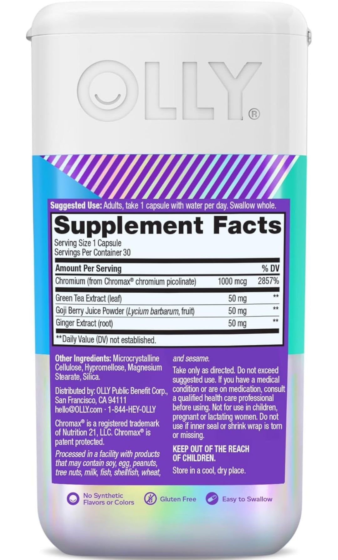 OLLY Combat Cravings, Metabolism & Energy Support Supplement