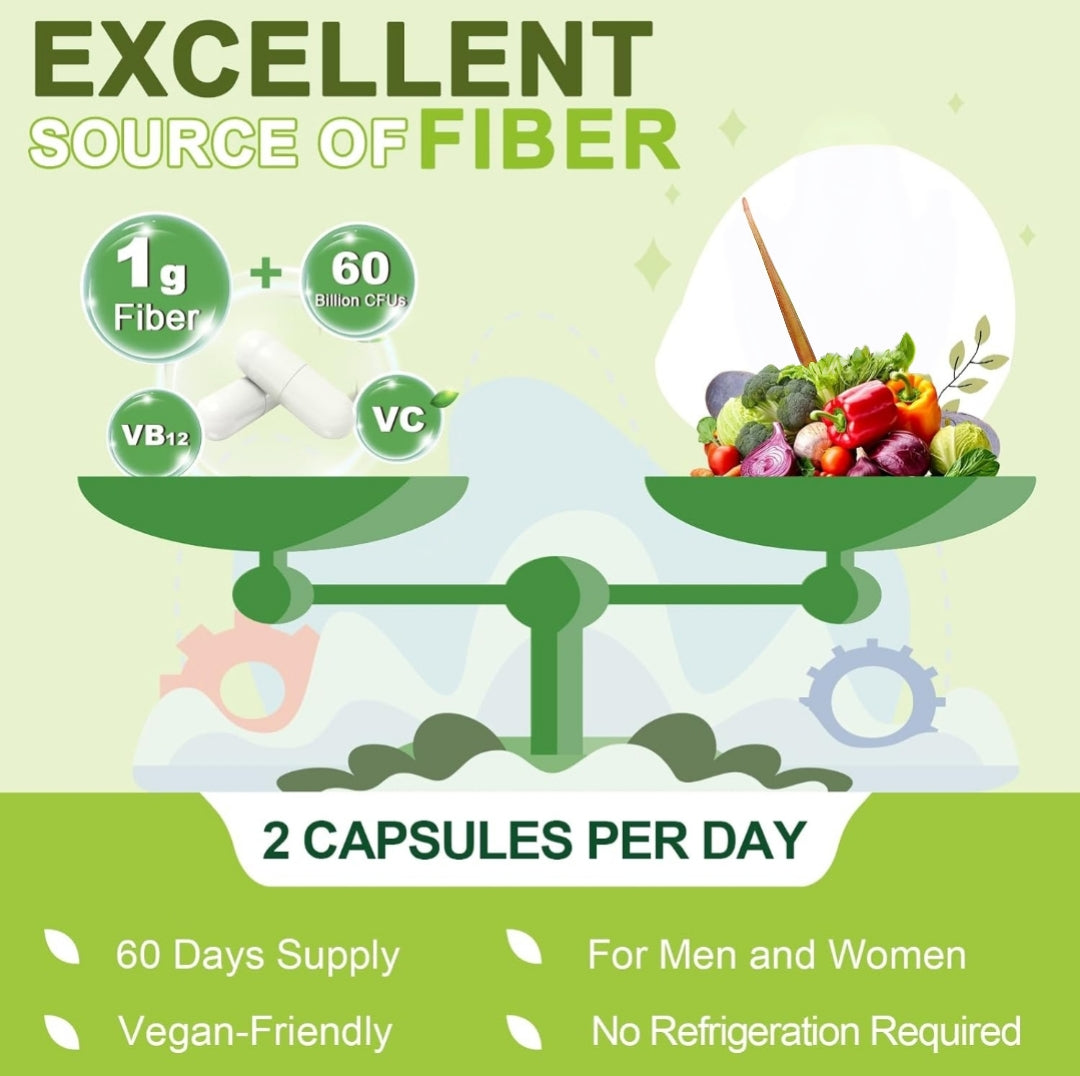 Nature Target Prebiotic Fiber Supplement with 60 Billion Probiotics
