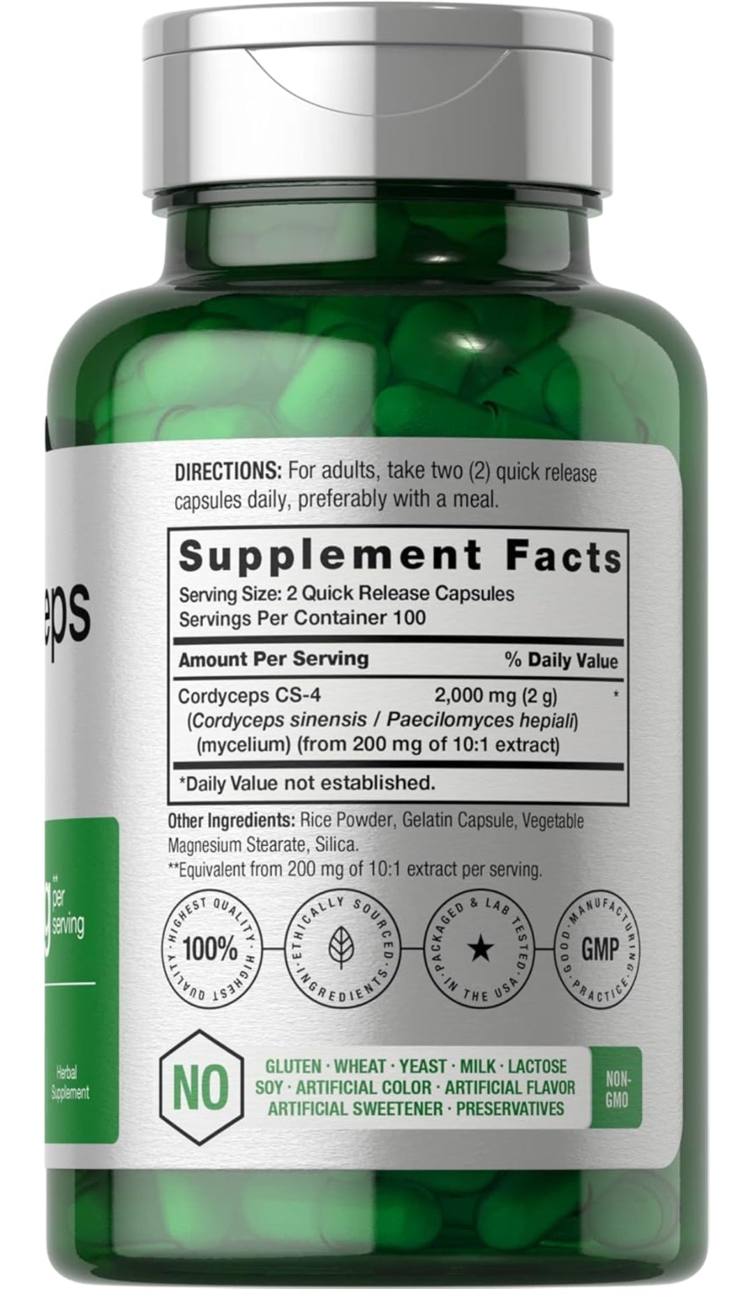 Horbäach Cordyceps Mushroom Capsules 2000mg