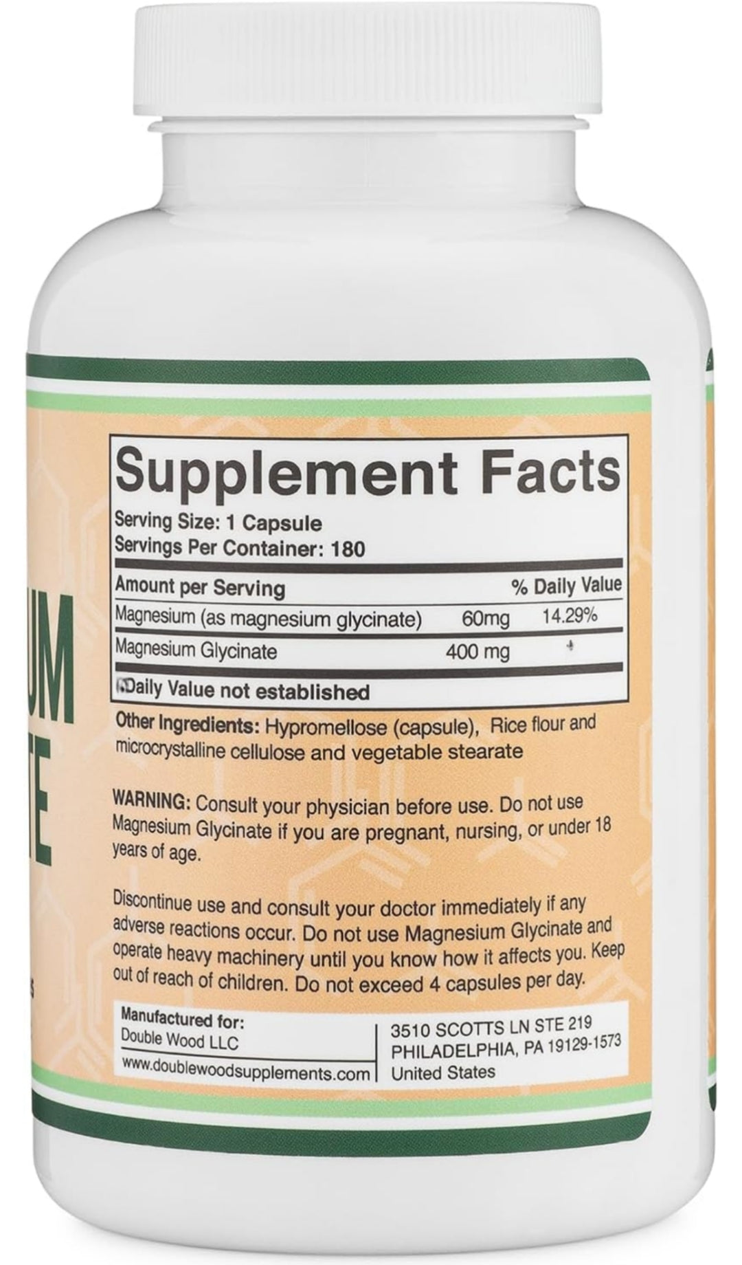 High Absorption Magnesium by Double Wood Supplements(400mg)