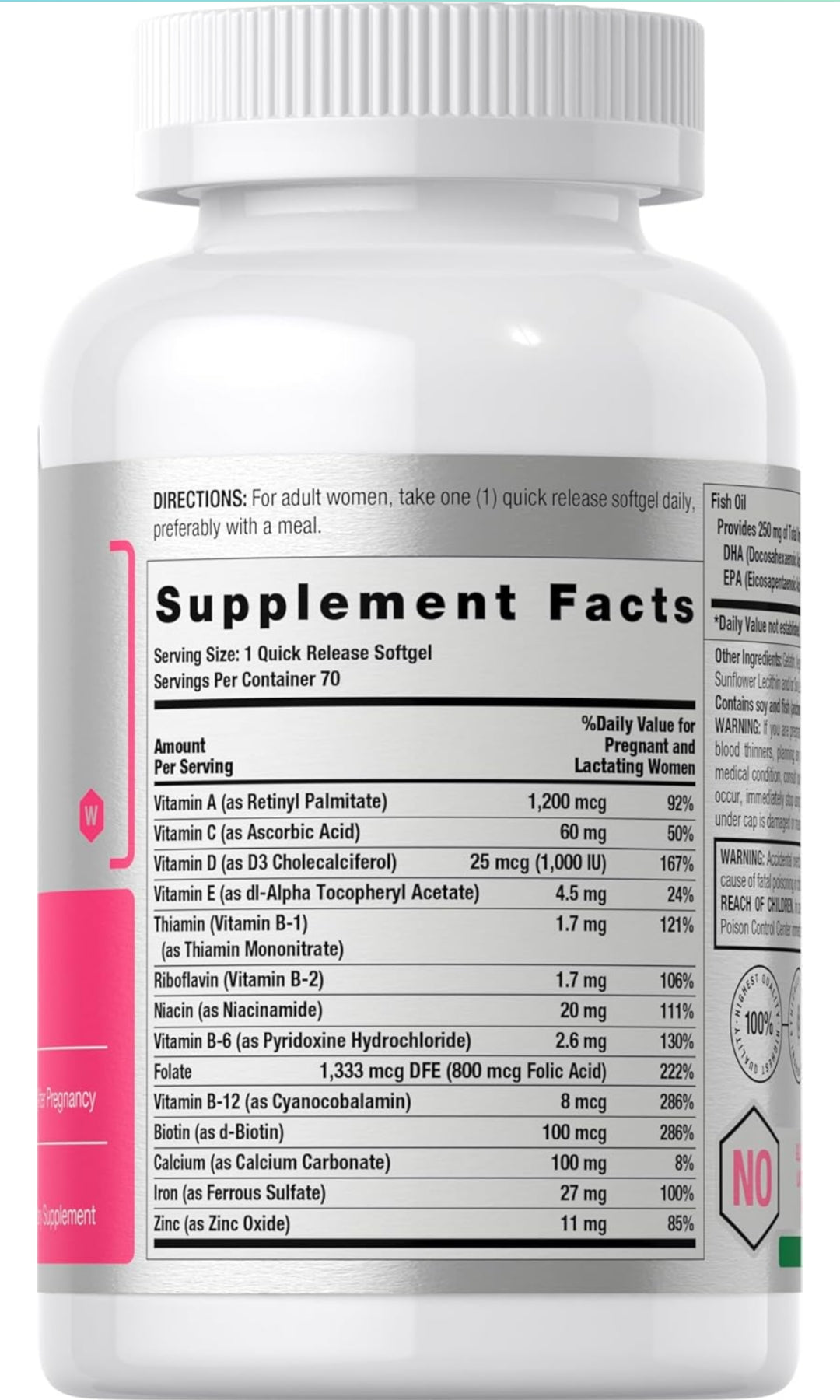 Horbäach Women's Prenatal Multivitamin with DHA, Iron and Folic Acid