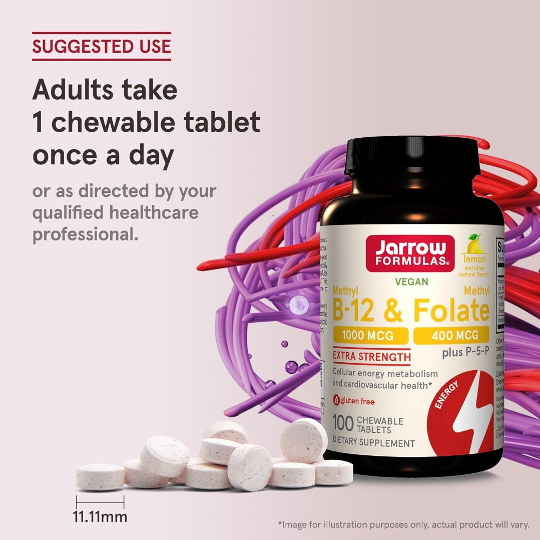 Jarrow Formulas Methyl B-12 1000 MCG and Methyl Folate 400 MCG