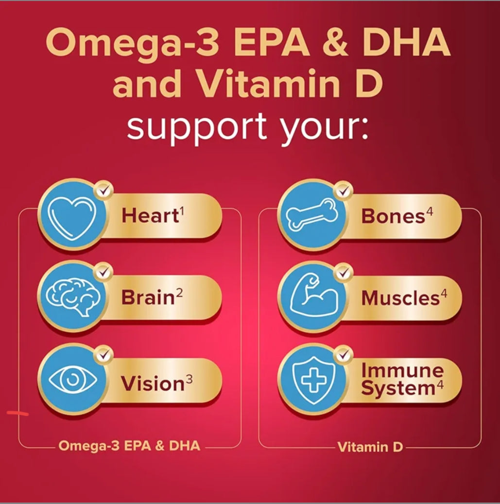 Seven Seas Omega-3 Fish Oil and Magnesium, Omega-3 Plus Vitamin D for Whole Body