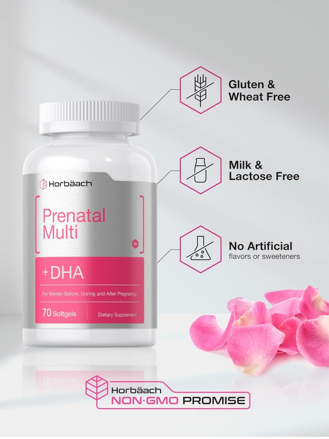 Horbäach Women's Prenatal Multivitamin with DHA, Iron and Folic Acid