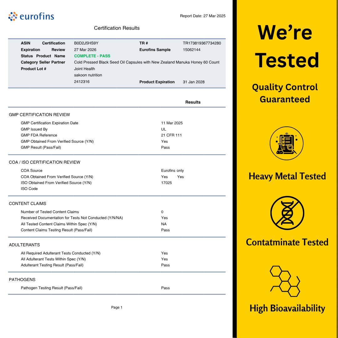 Sakoon Black Seed Oil & Manuka Honey Capsules