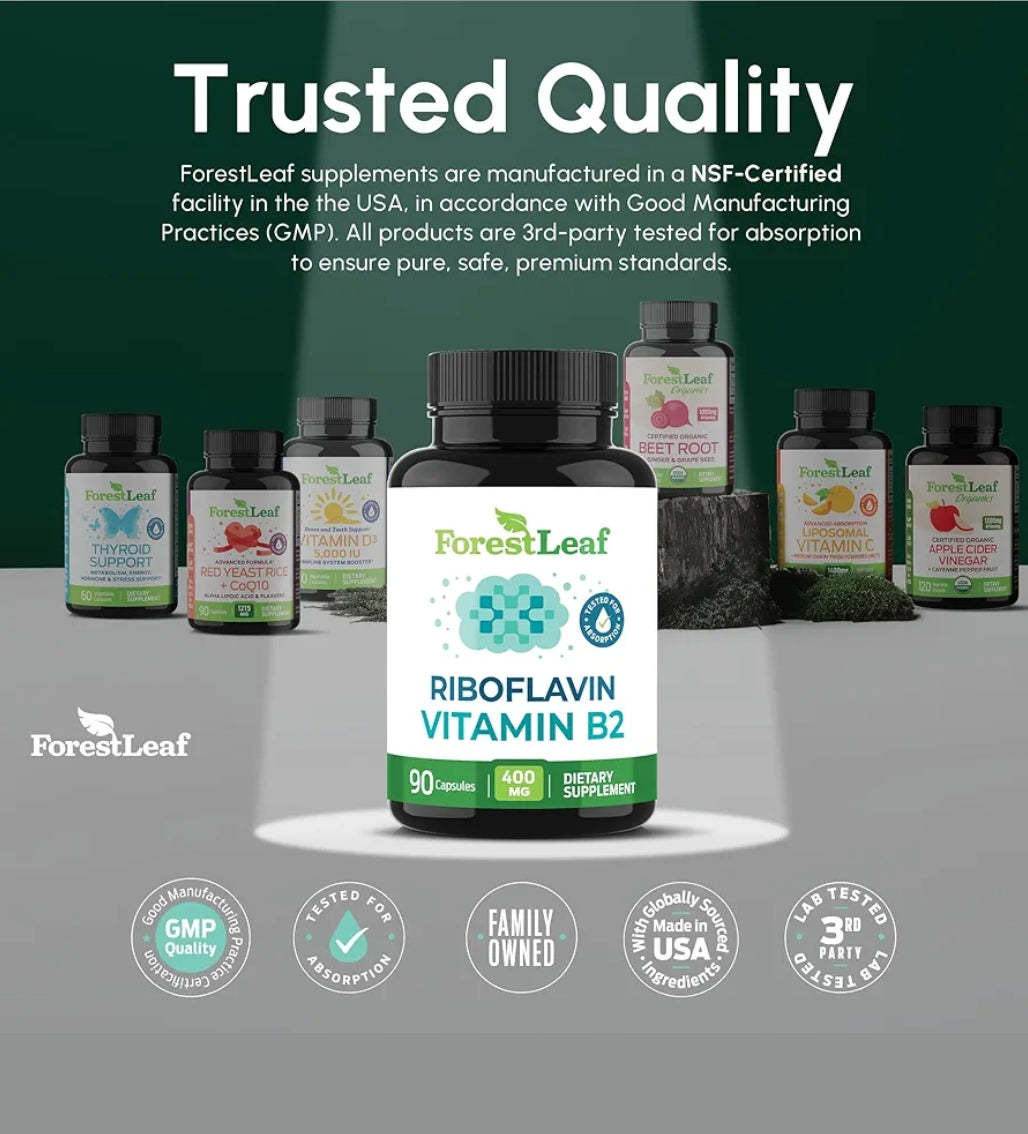 ForestLeaf Vitamin B2 Riboflavin 400mg