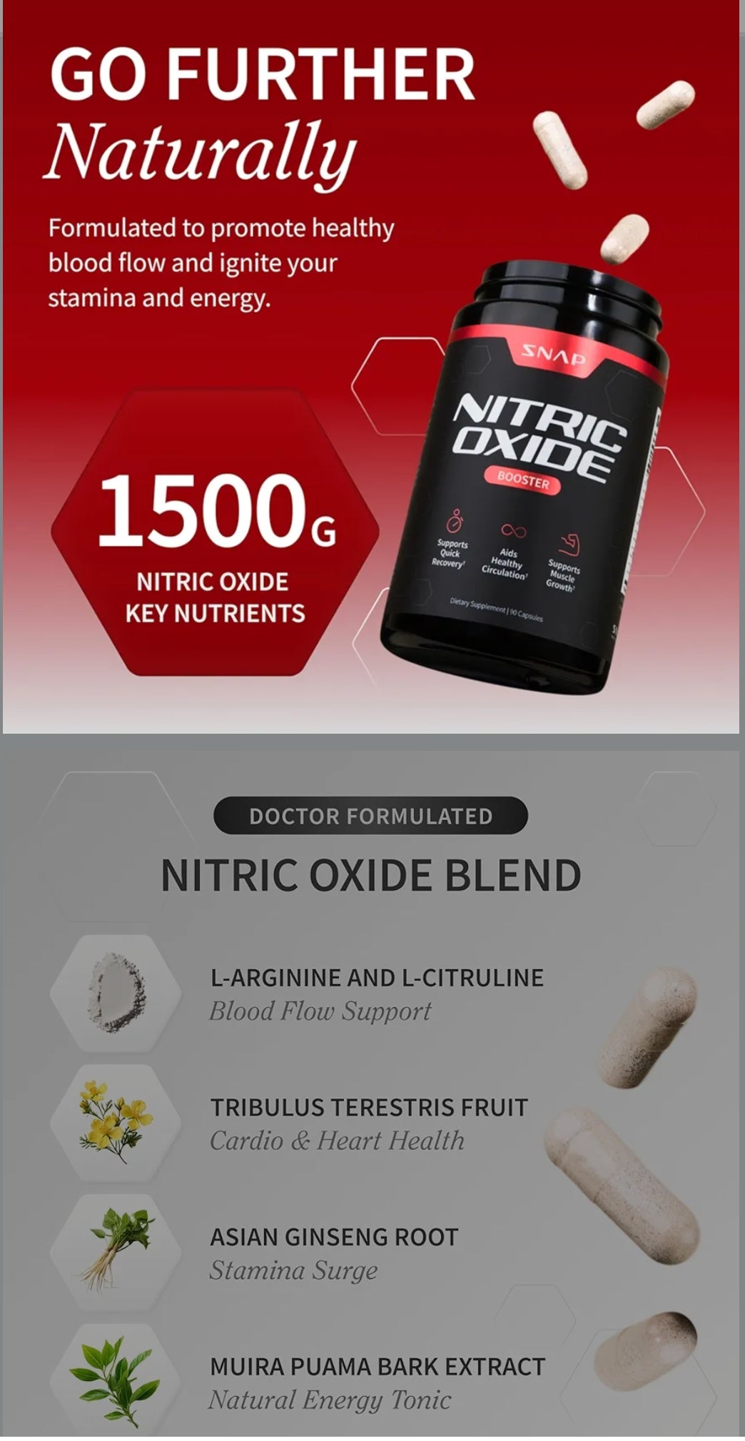 Snap Supplements Nitric Oxide w/ L-Arginine