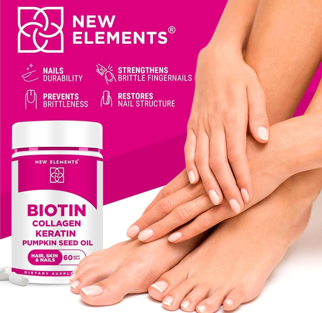 New Elements Biotin Collagen with Keratin & Pumpkin Seed Oil