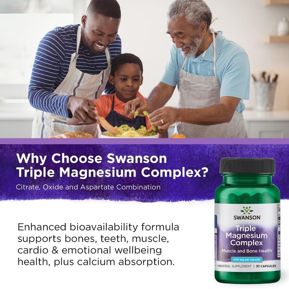 Swanson Triple Magnesium Complex, 400 mg